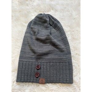 Timberland Knit Hat OSFM Gray with Buttons